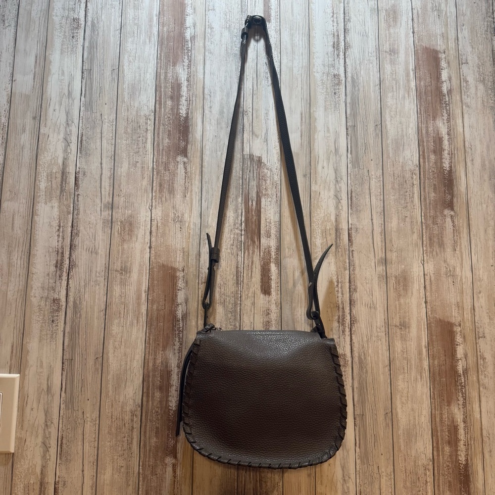 ALLSAINTS Mori Leather Crossbody Bag Grey